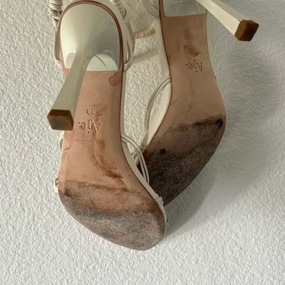Aje Mirage Leather Strappy Heel in Ivory - Picture 8 of 10